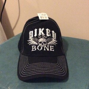 Biker ball cap black adjustable